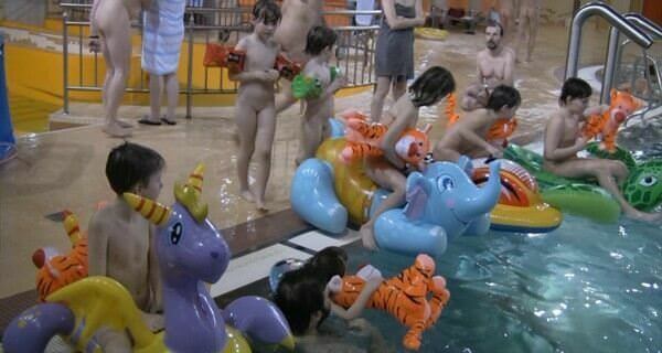 Indoor water runners 1 Full HD video - Types of recreation in nudist and naturist resorts and parks