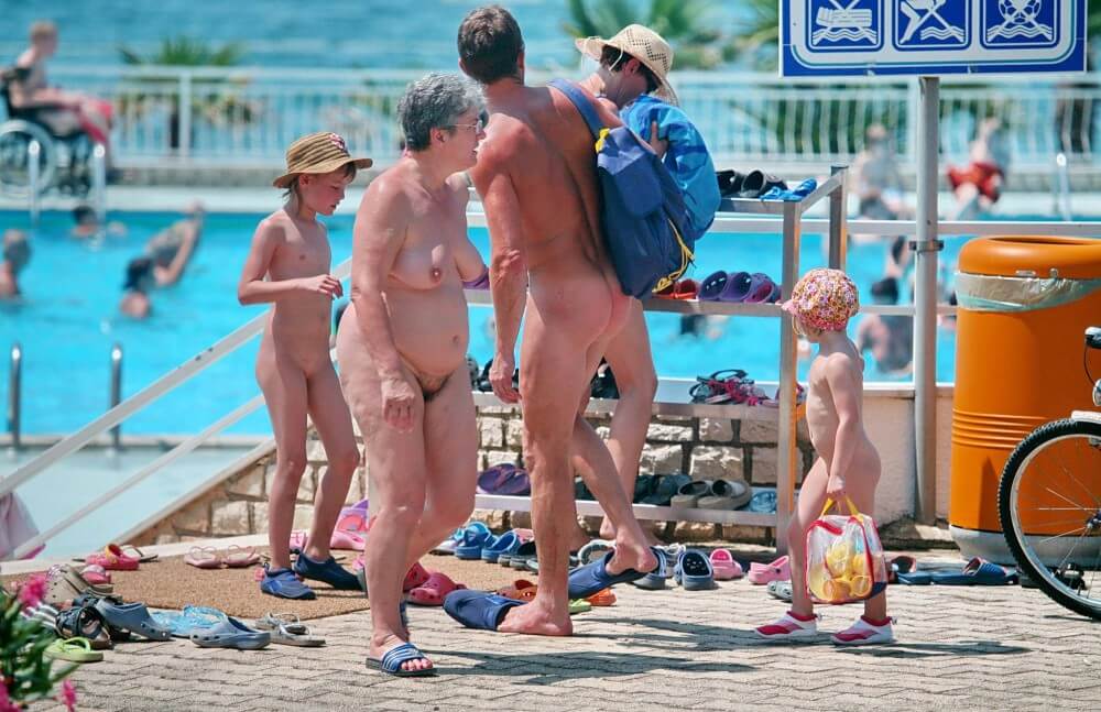 Family Poolside Grouping pics - Complete Natural Nudity